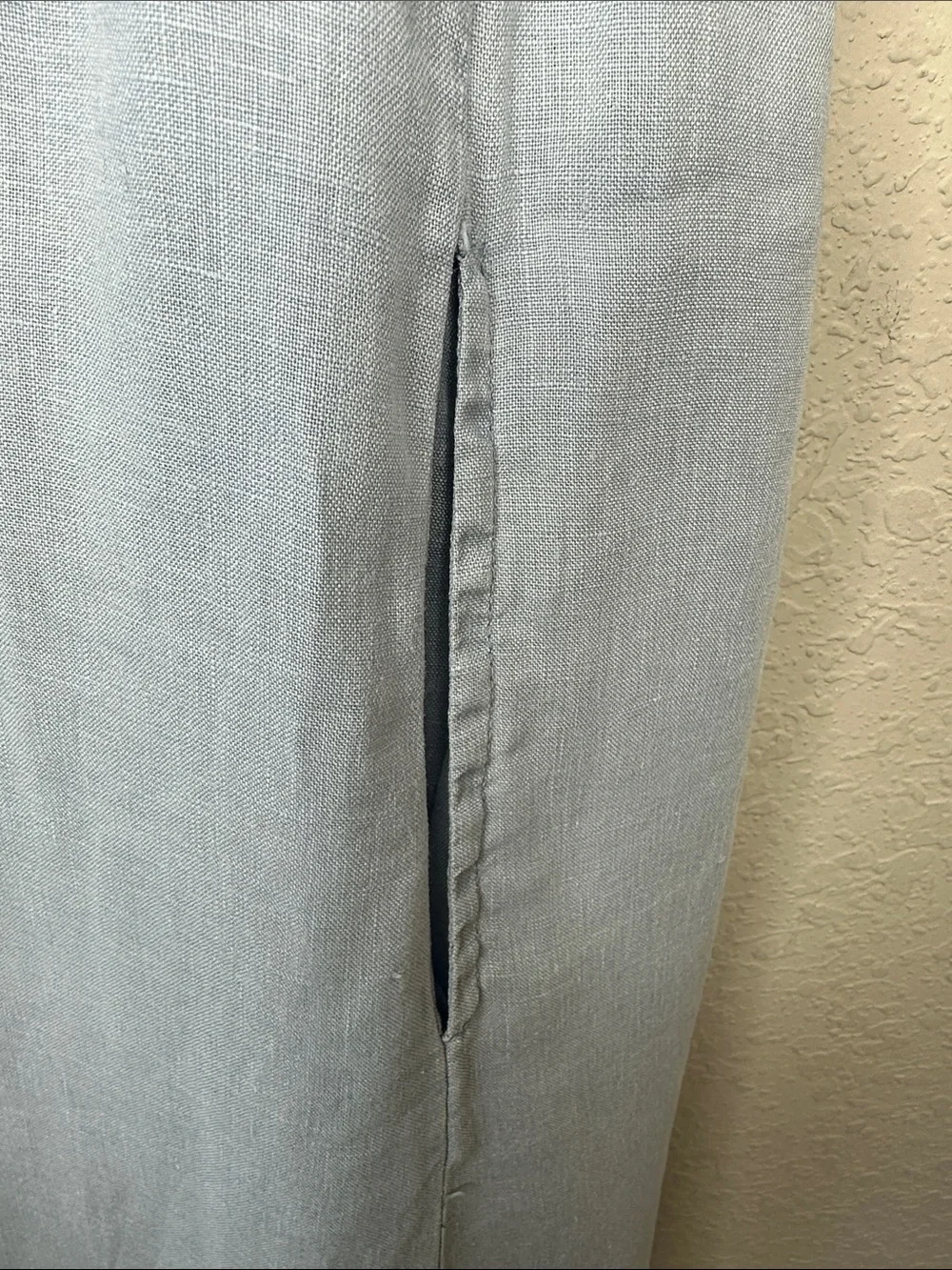 MICHAEL STARS Lulu Button-down Linen Midi Dress Size Medium Blue
